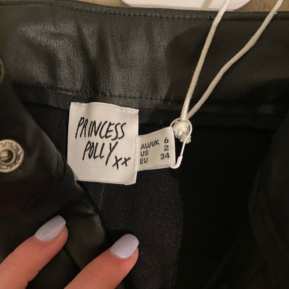 Size 2 Princess Polly Leather Pants - Picture 3 of 6